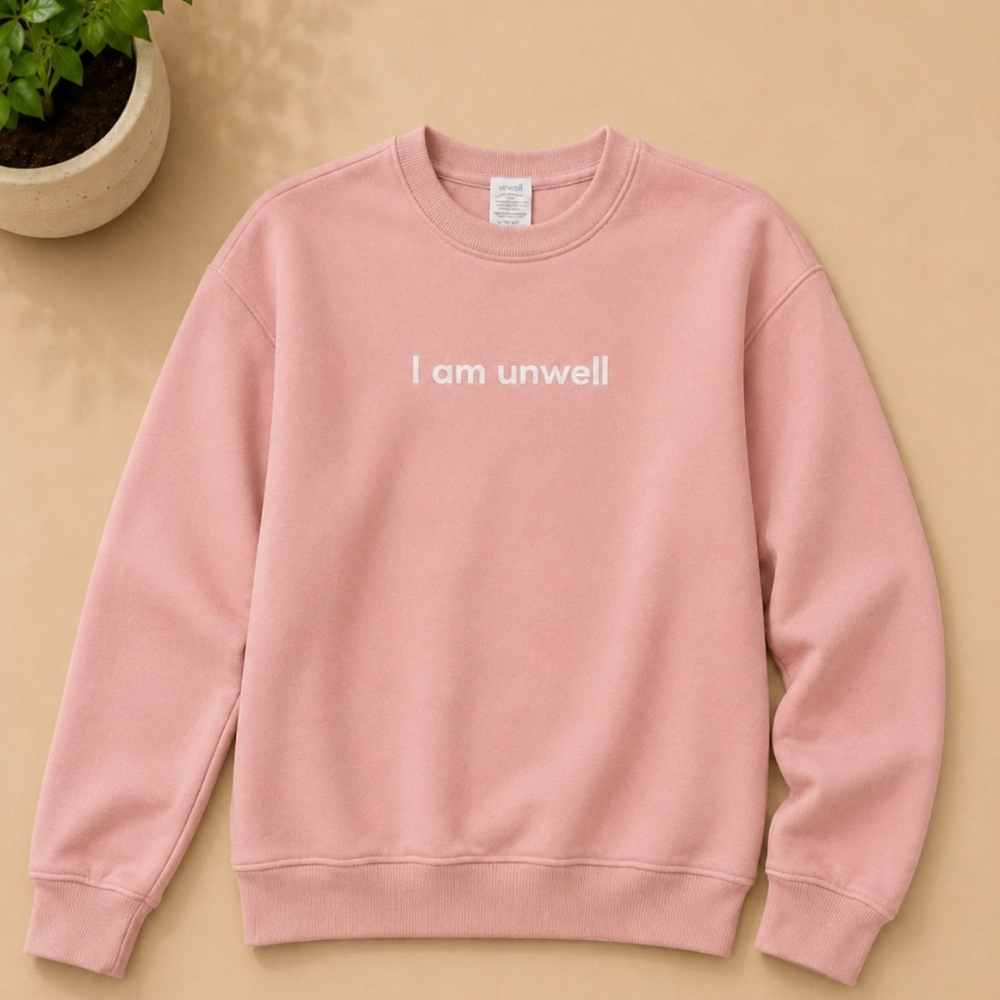 Barstool Sports “I Am Unwell” Baby Pink Crewneck Sweatshirt Graphic Pullover